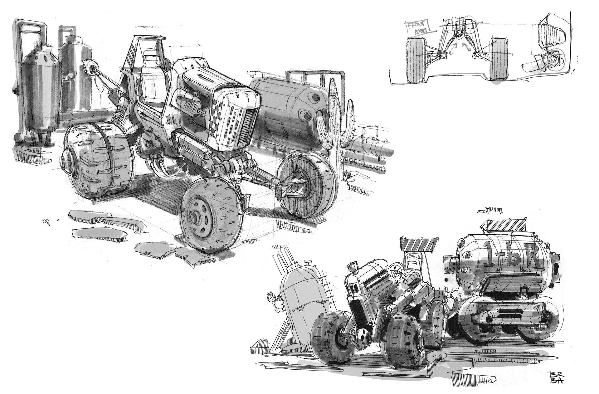 Drawings Of Robot Hands Artstation Off Roader Sketches Braydan Barrett Sketch