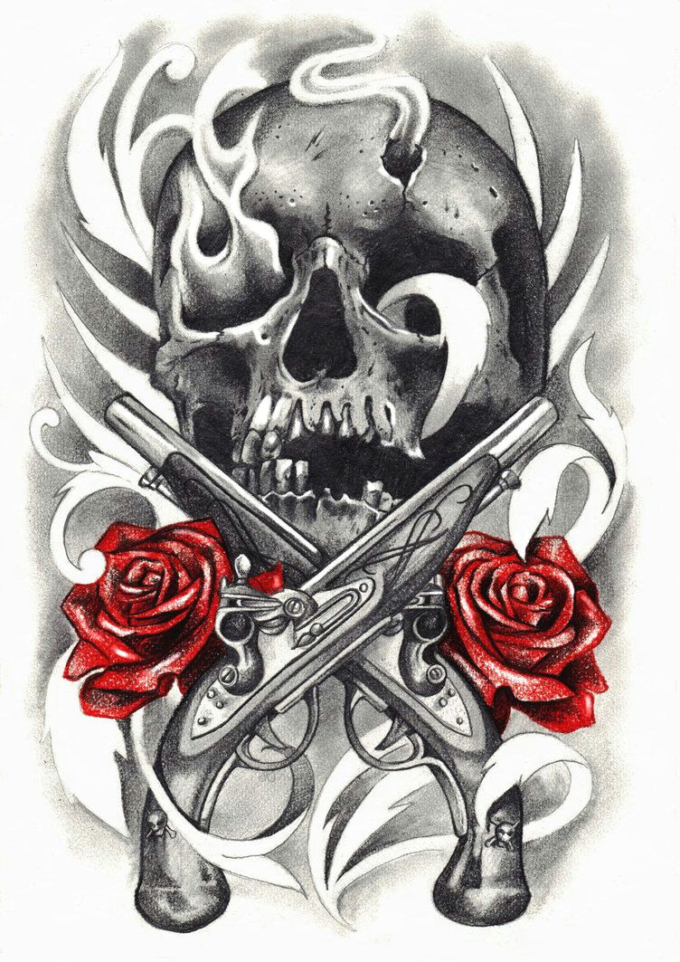 Drawings Of Roses and Guns Pin by Nurulhusnah Husnah On Pirates Tattoos Tattoo Designs