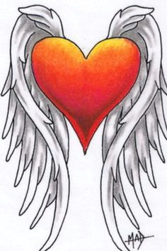 Drawings Of Roses and Hearts and Wings Heart with Wings by Amanda11404 Deviantart Com On Deviantart