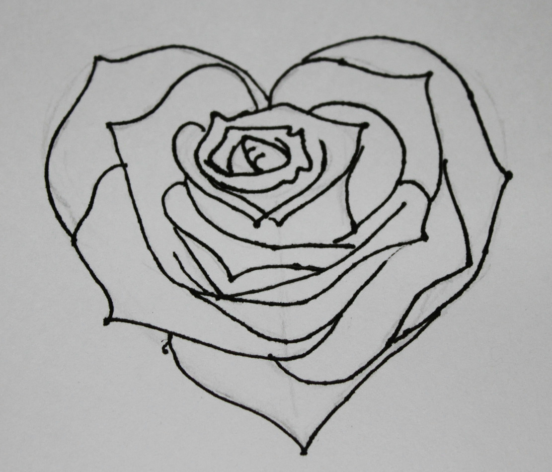 Drawings Of Roses and Hearts with the Steps Heart Drawings Dr Odd