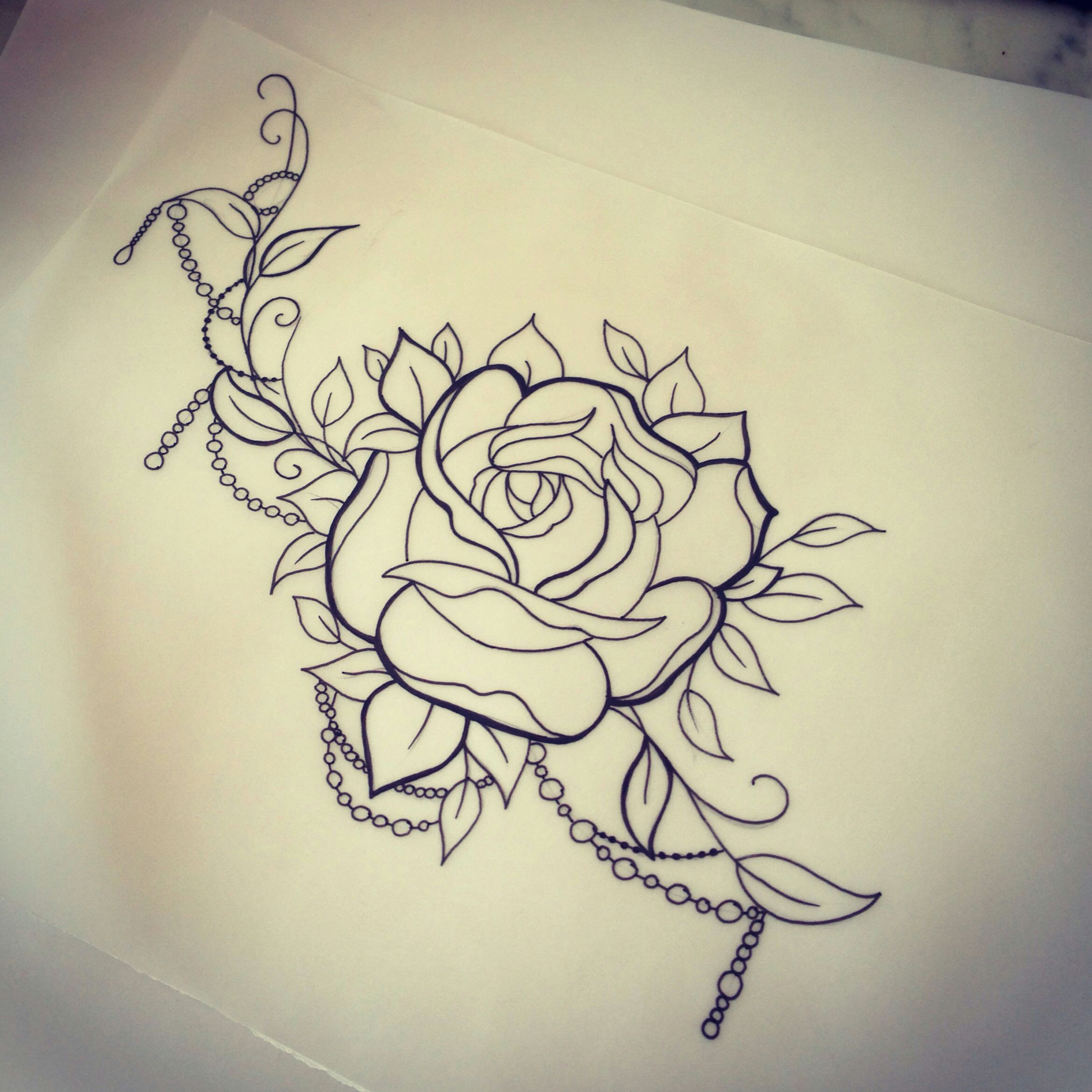 Drawings Of Roses Tattoos Rose and Beads Tattoo Pinterest Tattoos Rose Tattoos and