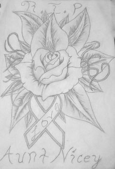 Drawings Of Roses with Ribbons 62 Best Rose Tattoo Cancer Ribbon Images Breast Cancer Tattoos