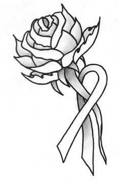 Drawings Of Roses with Ribbons 62 Best Rose Tattoo Cancer Ribbon Images Breast Cancer Tattoos