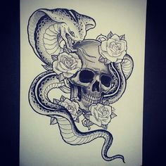 Drawings Of Skulls and Roses and Snakes 86 Best Snake Images In 2019 Snake Tattoo Snakes Drawings