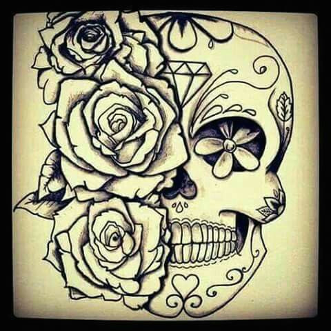 Drawings Of Sugar Skulls and Roses Pin by Brandy Wood On Tatoos Tattoos Sugar Skull Tattoos Skull