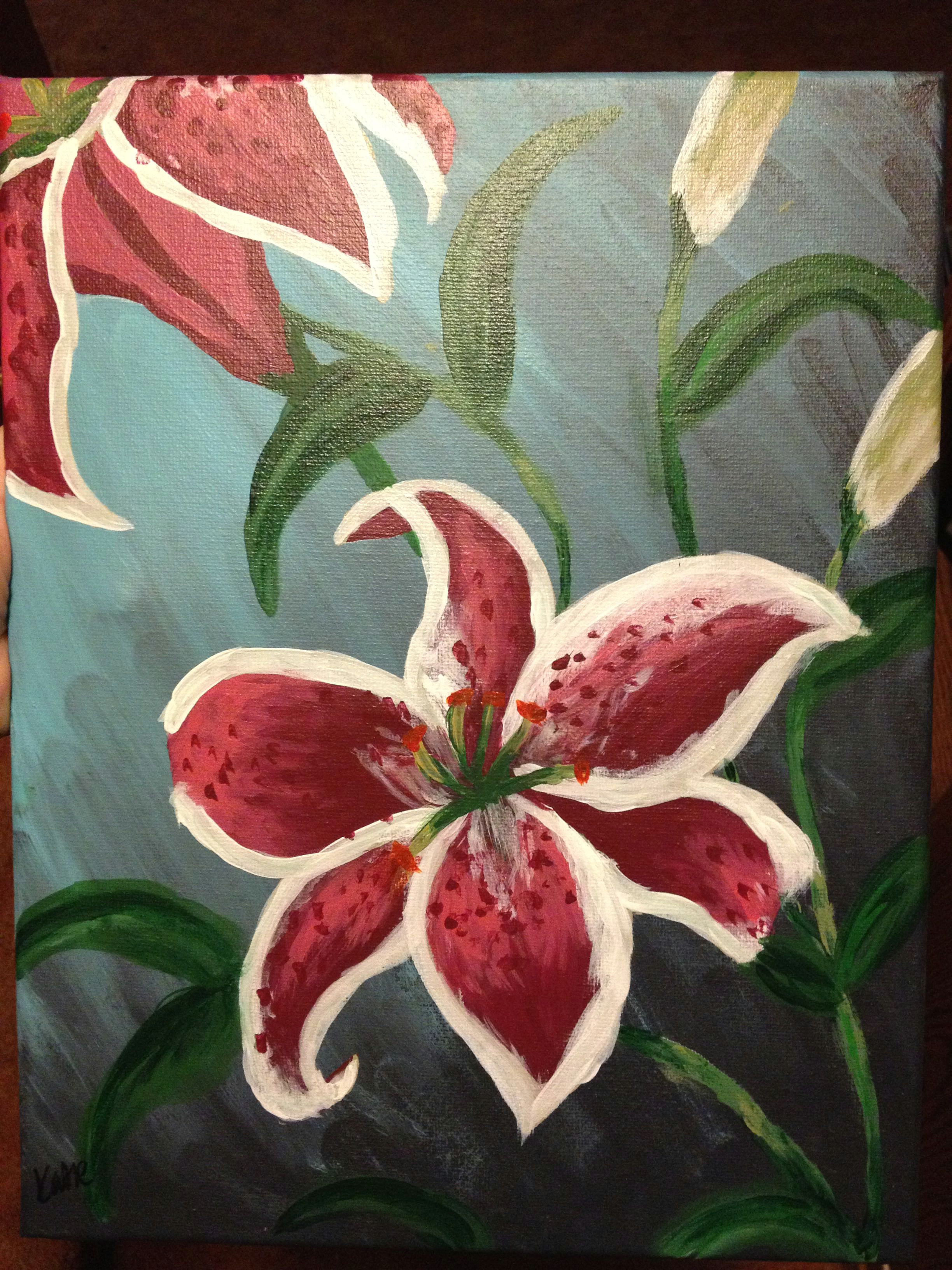 Drawings Of Summer Flowers Paint N Sip My Crafts Painting Lily Painting Painting Drawing