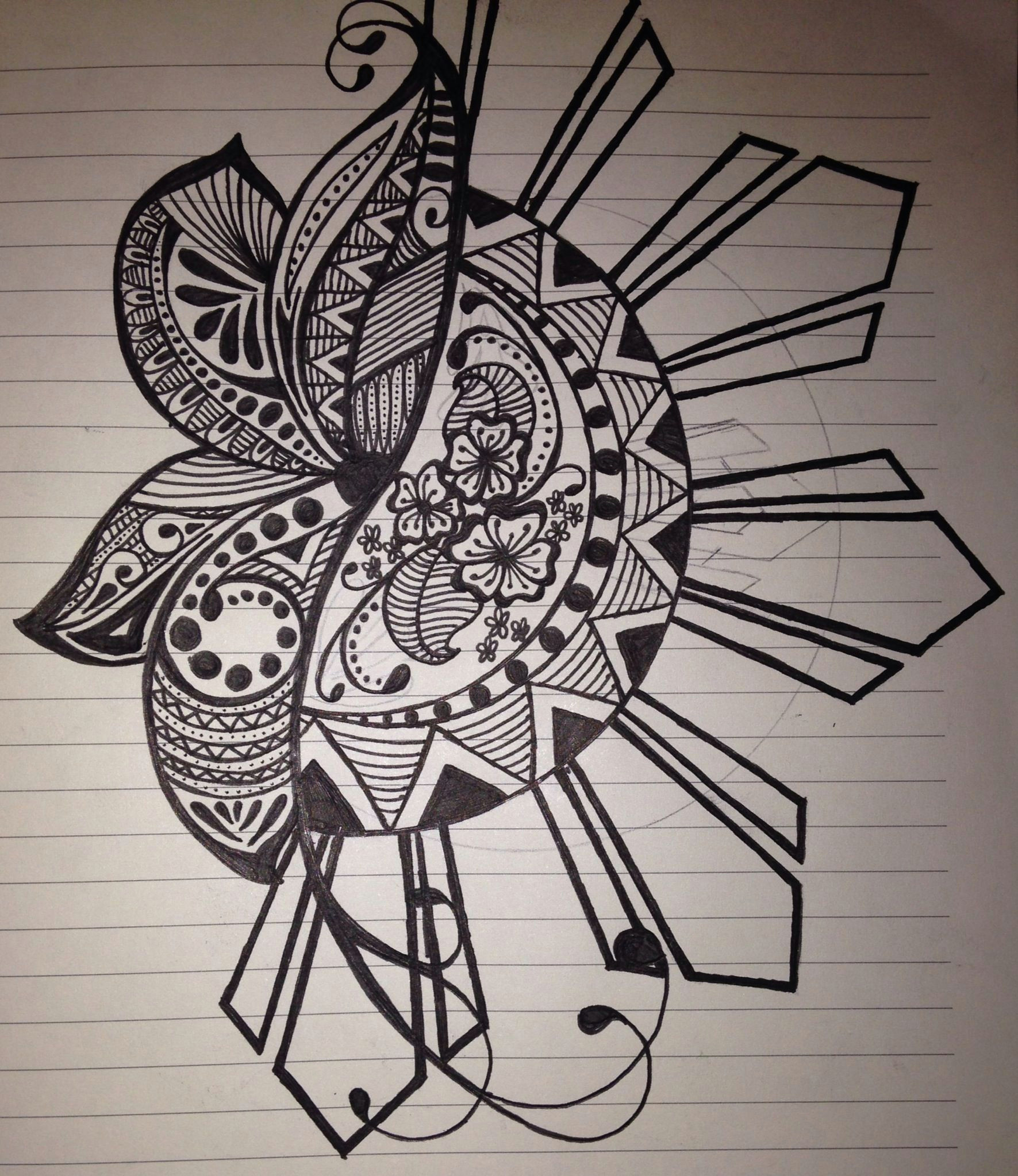 Drawings Of Tribal Flowers Quick Sketch Of Mine I Incorporated the Filipino Sun because I Am