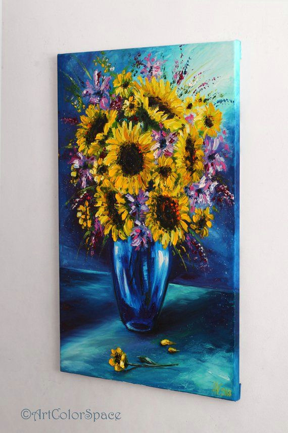 Drawings Of Yellow Flowers Christmas Sale Sunflowers Painting Yellow Flowers Art Still Life