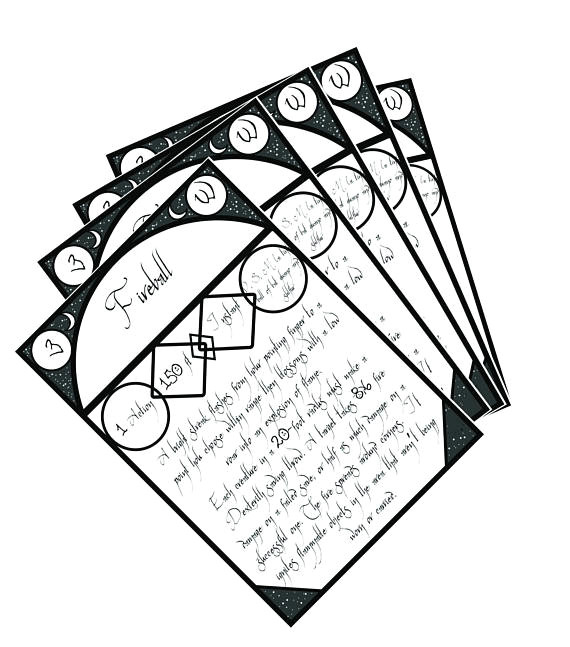 Dungeons and Dragons Drawing Book Printable Blank Spell Cards for Spell Books In Dnd Pathfinder