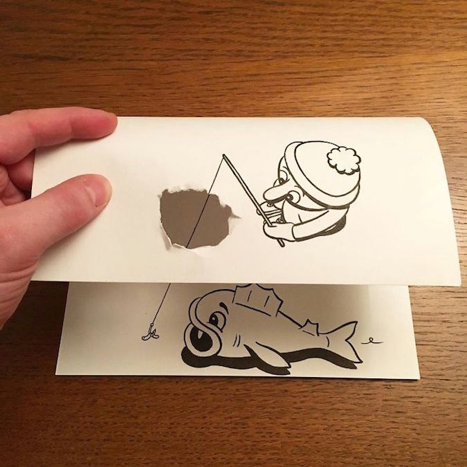 Easy 3d Drawings On Paper with Pencil Artist Brings His Drawings to Life Using Simple Paper Folds