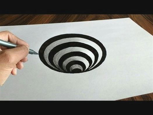 Easy 3d Drawings On Paper with Pencil Very Easy 3d Trick Art How to Draw A Round Hole On Paper Art