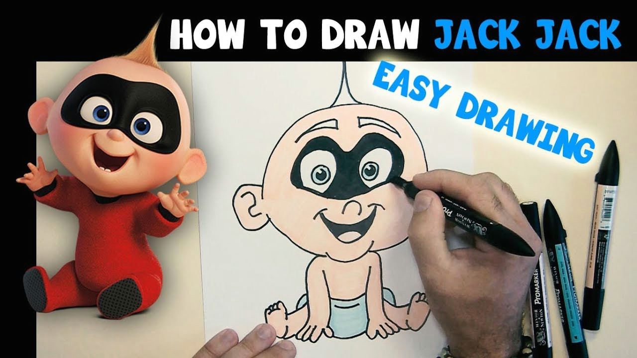Easy Cartoon Drawing Youtube How to Draw Jack Jack From the Incredibles Easy Drawing Youtube