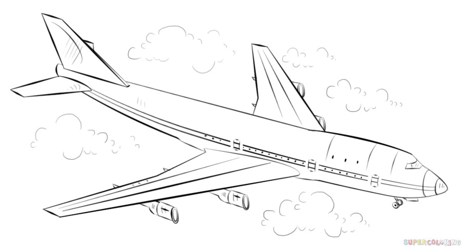 Easy Drawing Aeroplane How to Draw An Airplane Step by Step Drawing Tutorials for Kids and