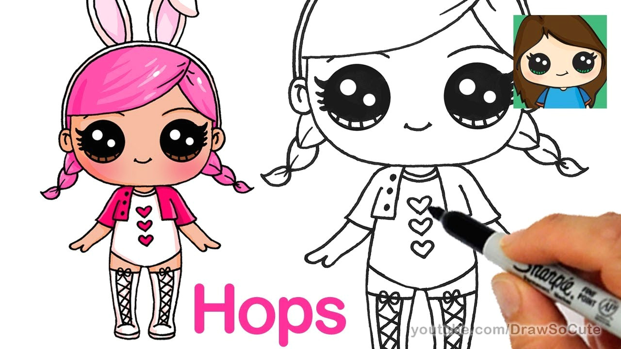 Easy Drawing Cute Youtube How to Draw A Lol Surprise Doll Hops Youtube