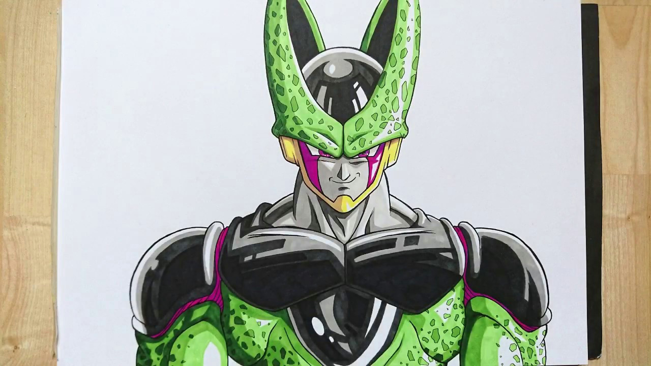 Easy Drawing Dragon Ball Z How to Draw Cell In Under 10 Minutes Dragonball Z Youtube