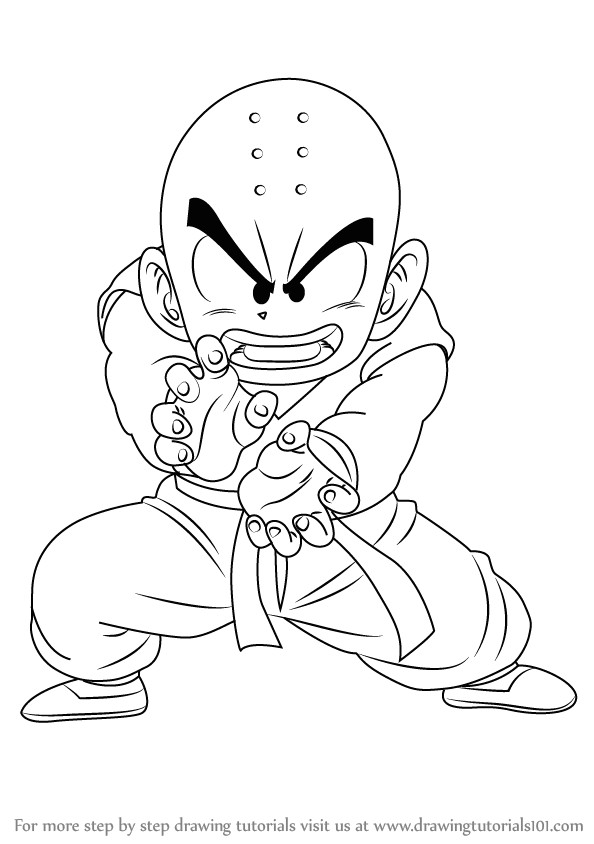 Easy Drawing Dragon Ball Z Learn How to Draw Krillin From Dragon Ball Z Dragon Ball Z Step by