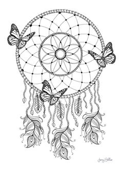 Easy Drawing Dream Catcher 163 Best Dreamcatcher Coloring Pages for Adults Images In 2019