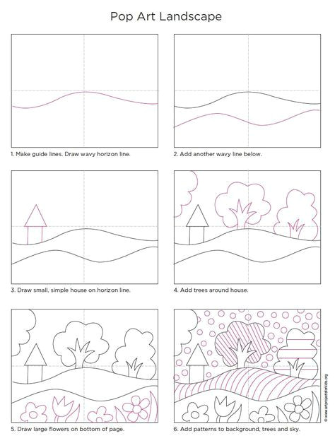 Easy Drawing for 3 Class Pop Art Landscape Craft for Class Art Drawings Art Projects