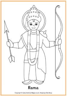 Easy Drawing for Diwali Rama Colouring Page Diwali Diwali Story Diwali Diwali Craft