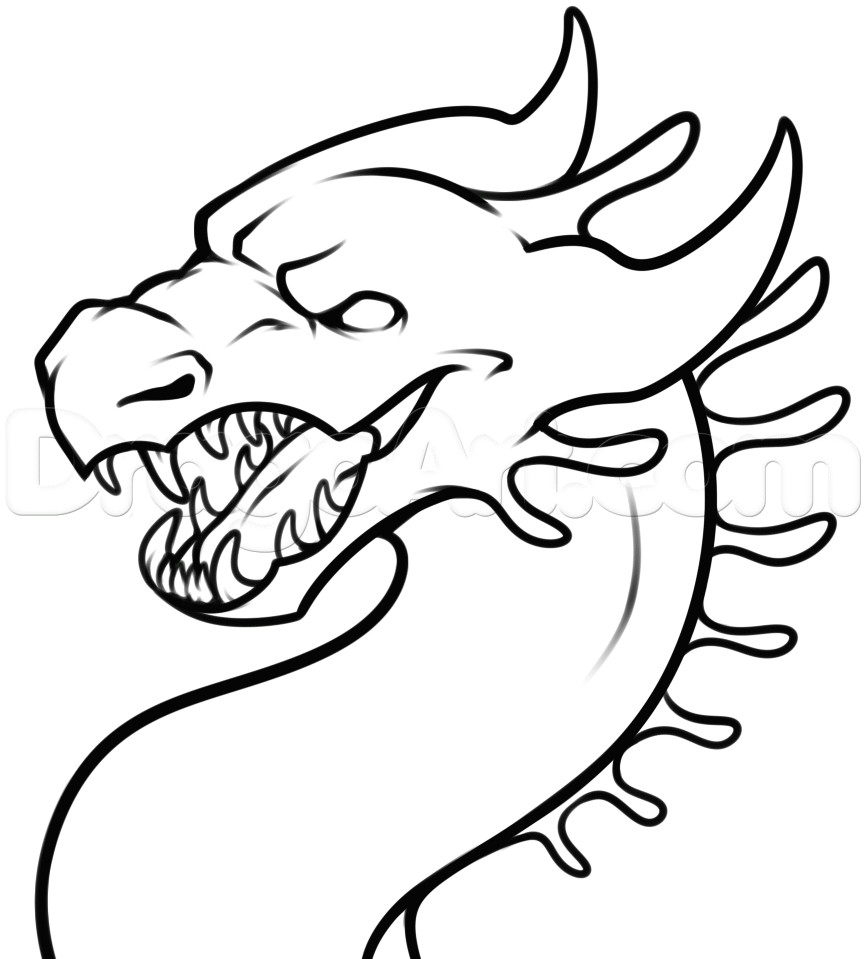 Easy Drawing for Dragons How to Draw A Simple Dragon Head Step 8 Learn to Draw Drawings