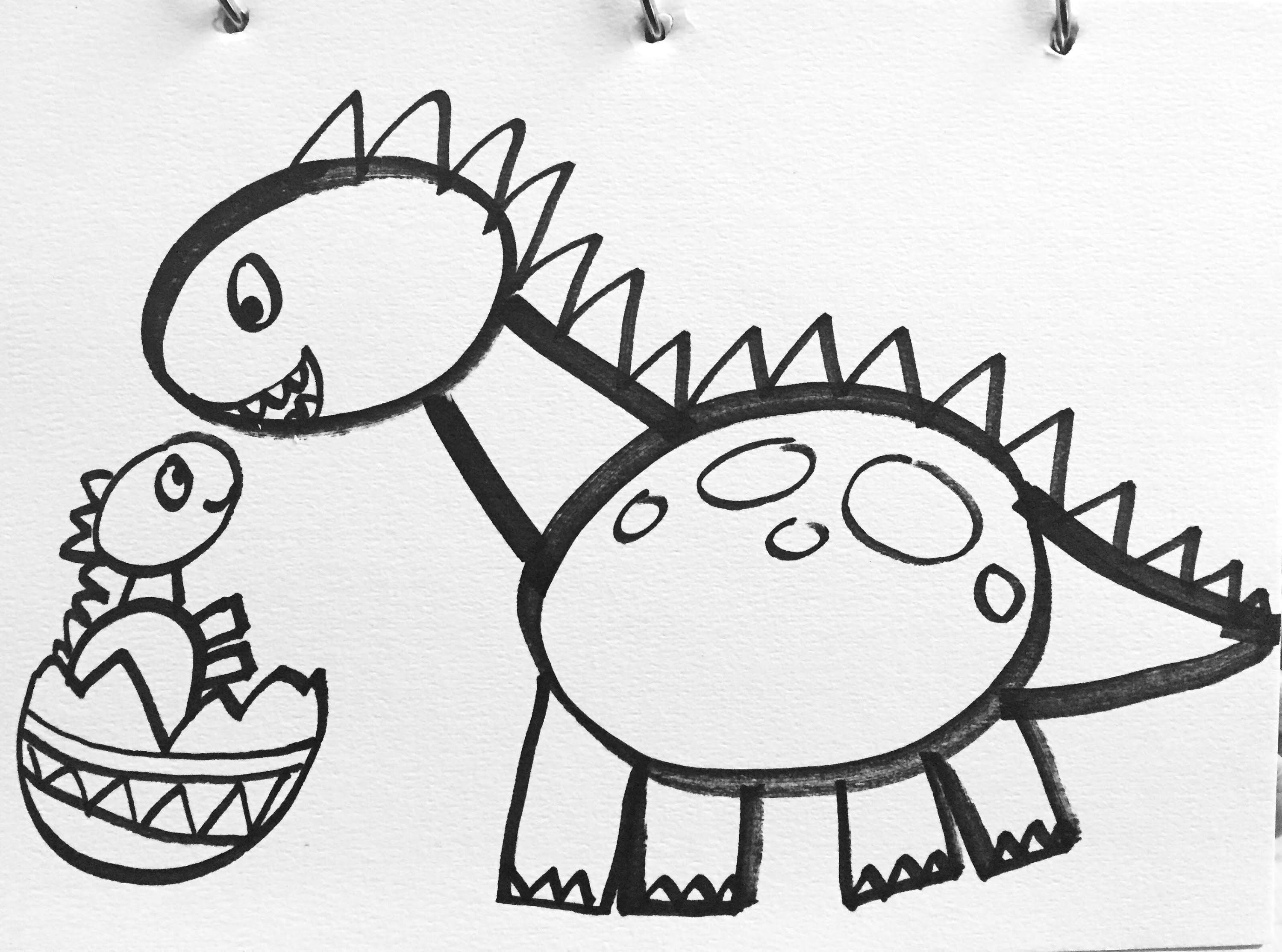 Easy Drawing for toddlers Tutorial How to Draw A Dinosaur for Kids This is A Simple Lesson