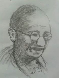 Easy Drawing Gandhiji 74 Best My Pencil Drawings Images In 2019