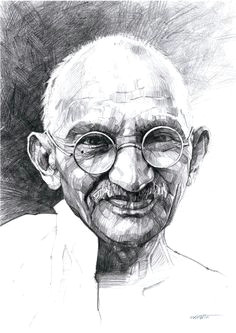 Easy Drawing Gandhiji Ink Drawing Of Mahatma Gandhi Portraits I Admire In 2019