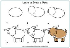 Easy Drawing Goat 103 Best How to Draw Farm Animals Images Step by Step Drawing