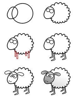 Easy Drawing Goat 13 Best Sheep Drawing Images Sheep Illustration Sheep Drawing Aries
