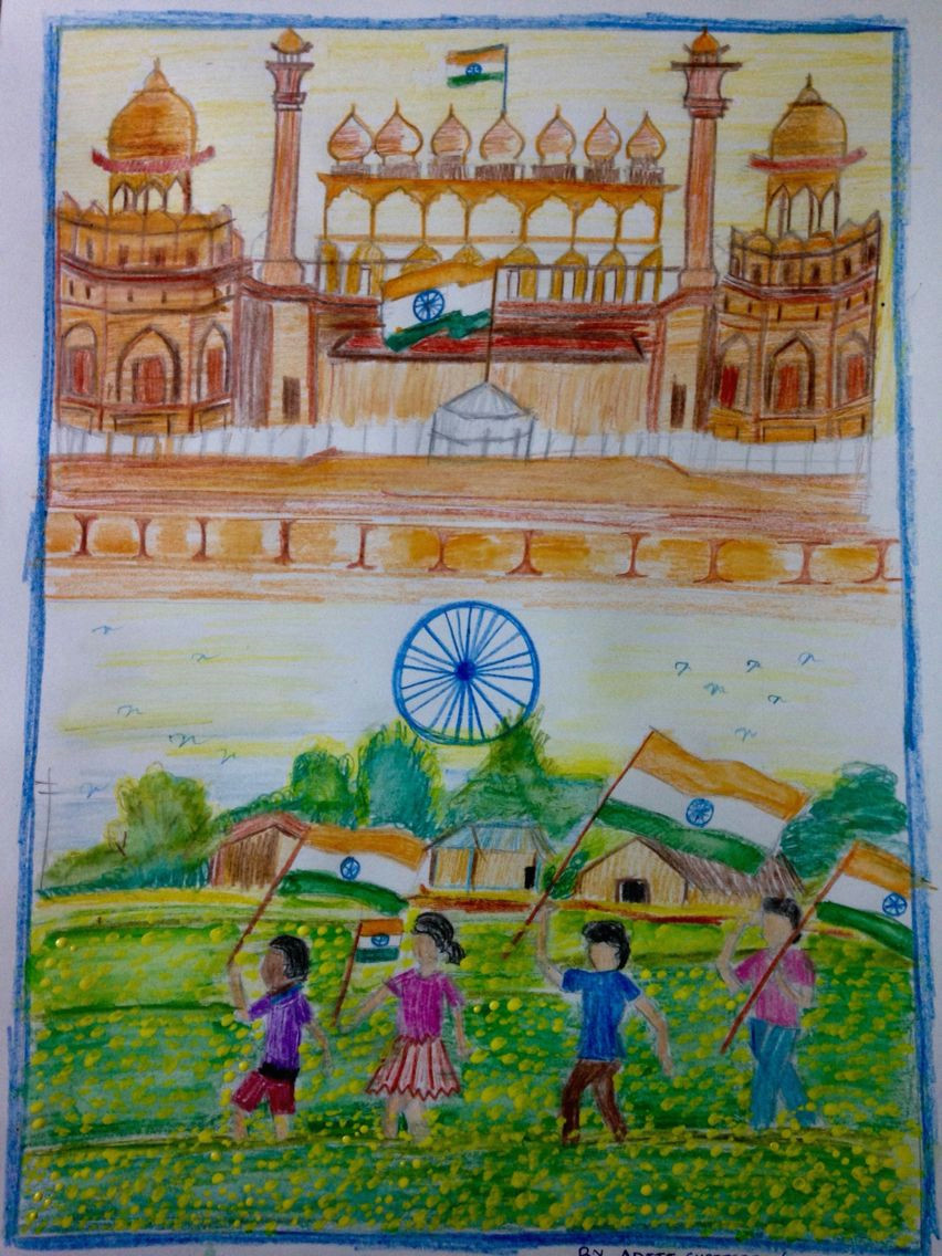 Easy Drawing Independence Day Sajal Sajaldawer On Pinterest