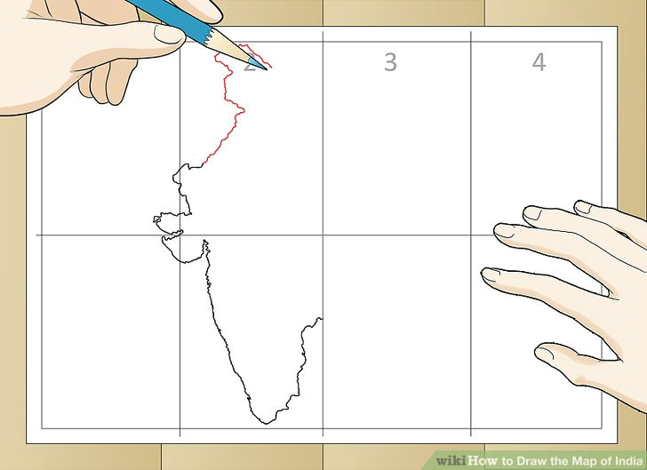 Easy Drawing India Map How to Draw the Map Of India with Pictures Wikihow