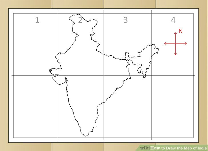 Easy Drawing India Map How to Draw the Map Of India with Pictures Wikihow