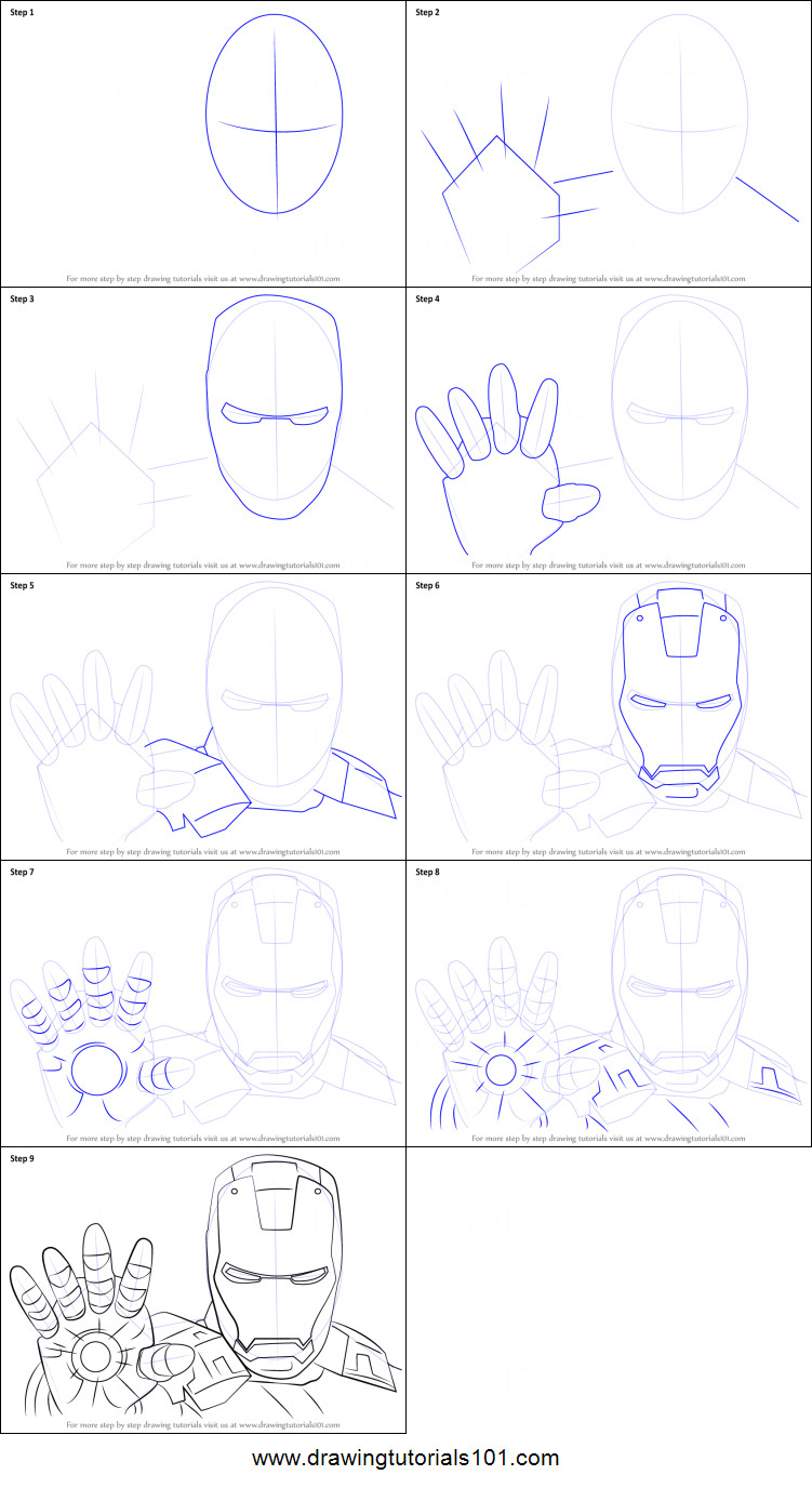 Easy Drawing Iron Man Draw Iron Man Step by Step How to Draw Iron Man Face Printable