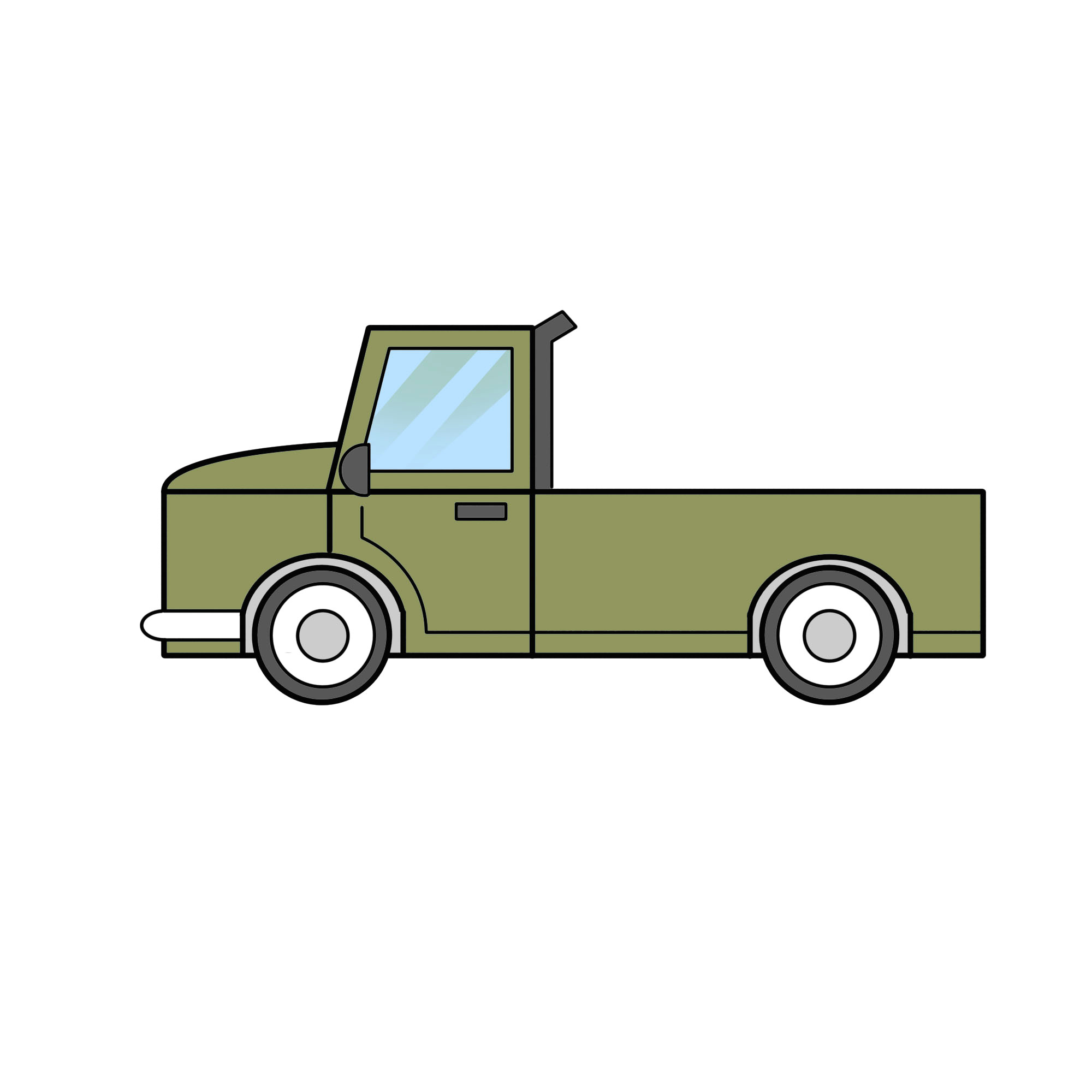 Easy Drawing Jeep 2 Easy Ways to Draw A Truck with Pictures Wikihow