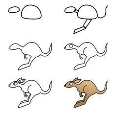 Easy Drawing Kangaroo 40 Best Kids I Can Draw Images Animal Drawings Drawing