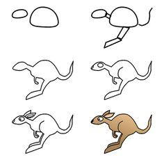 Easy Drawing Kangaroo 40 Best Kids I Can Draw Images Animal Drawings Drawing