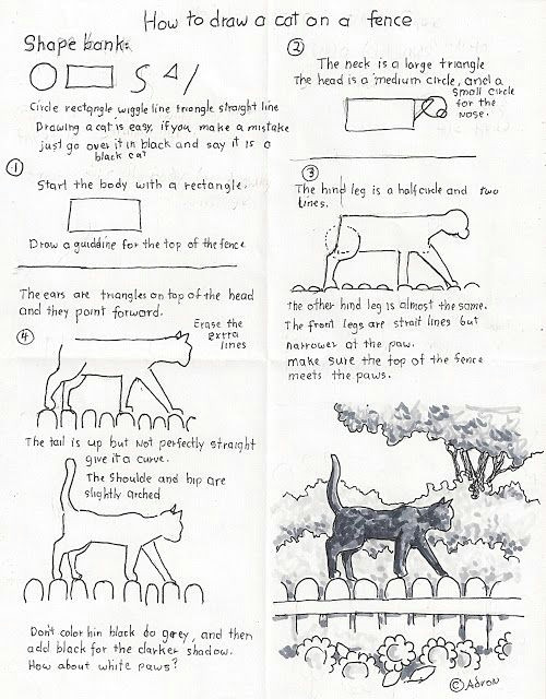 Easy Drawing Of A Black Cat How to Draw A Black Cat On A Fence Worksheet Drawing Worksheets