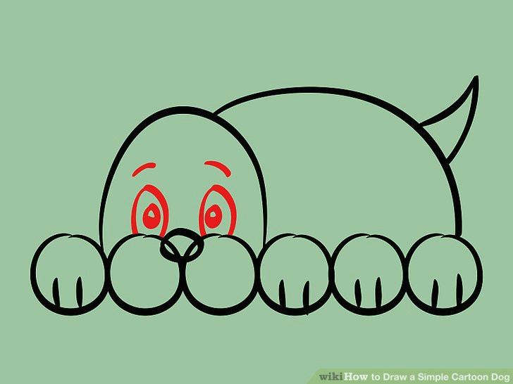 Easy Drawing Of A Dog Paw How to Draw A Simple Cartoon Dog 11 Steps with Pictures