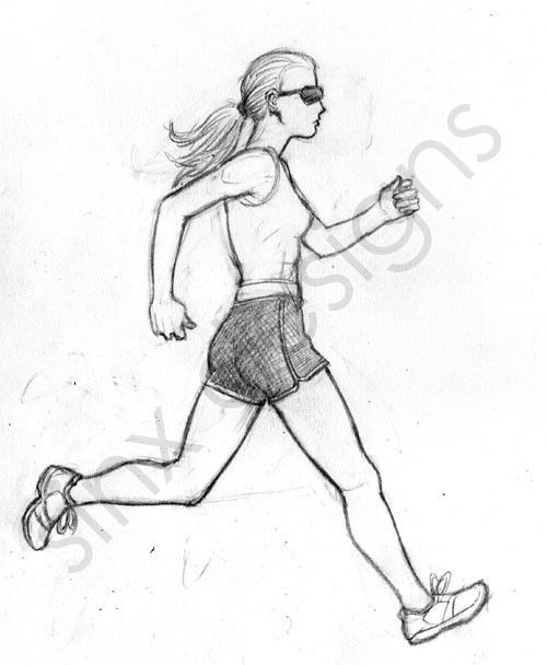 Easy Drawing Of A Girl Running Another Running Girl Pencil Sketch Sinx Designs