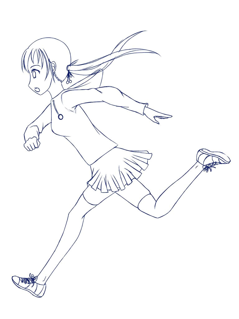 Easy Drawing Of A Girl Running How to Draw Manga Clothes Running Pose Youtube Image Titled Draw An