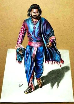 Easy Drawing Of Bahubali 2 22 Best Bahubali 2 Drawing Prabhas Anushka Shetty Images 3d