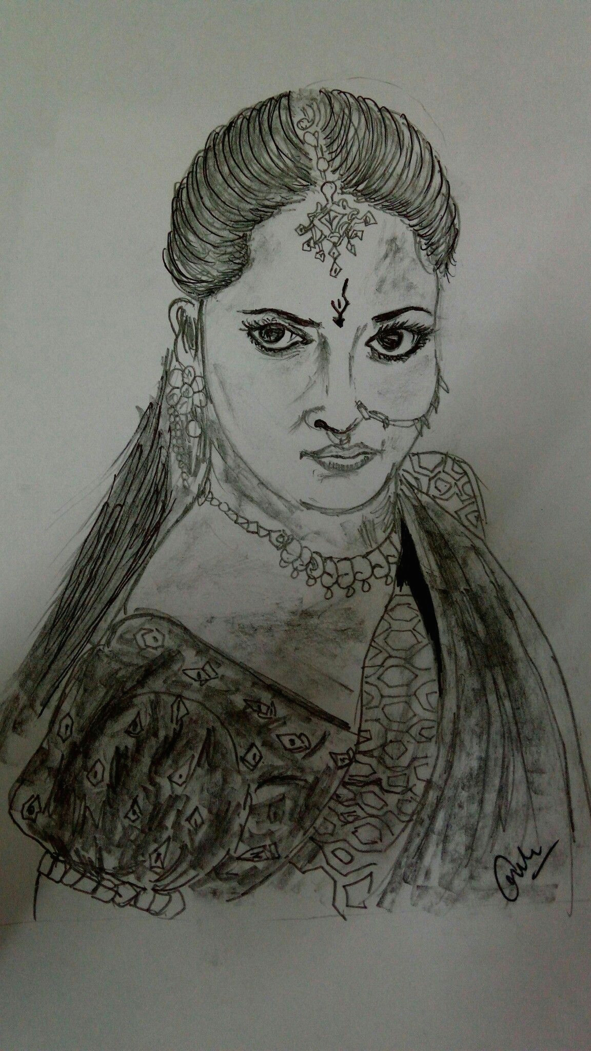 Easy Drawing Of Bahubali 2 Bahubali 2 Sketch Of Anushka Shetty Sketching Of Devsena