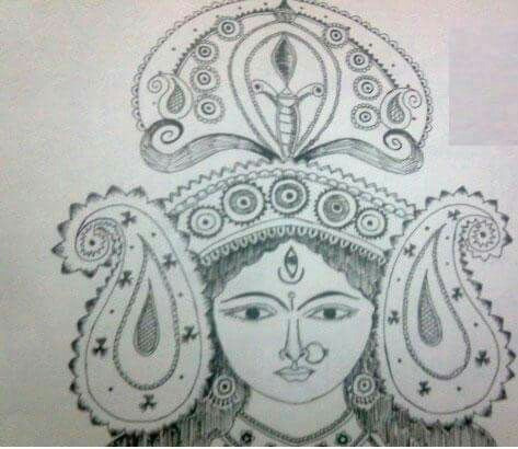 Easy Drawing Of Durga Maa Durga Pencil Sketch Art Pencil Sketches N Drawing