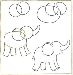 Easy Drawing Of Elephant 11 Best Cartoon Elephant Drawing Images Kid Drawings Paintings