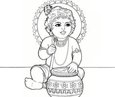 Easy Drawing Of Janmashtami Krishna Images Coloring Pages Krishna Krishna Drawing Lord Krishna