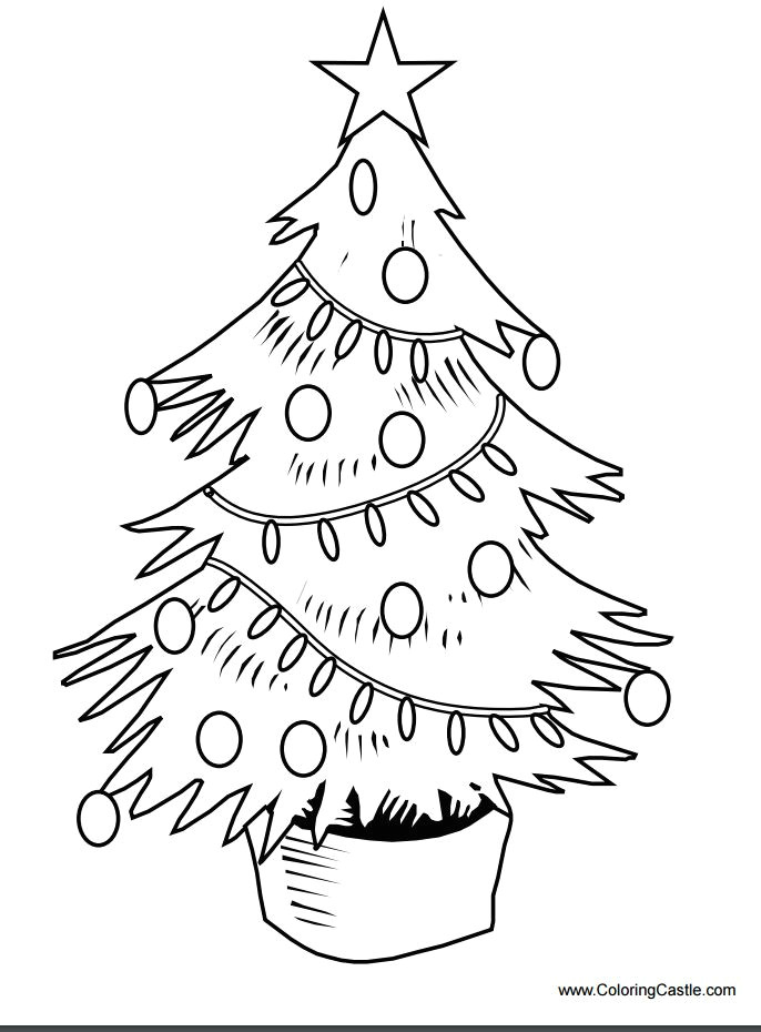 Easy Drawing Of Xmas Tree Free Christmas Tree Coloring Pages for the Kids