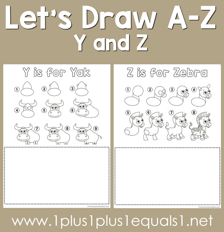 Easy Drawing Of Yak Drawing Tutorial Printables Y and Z 1 1 1 1