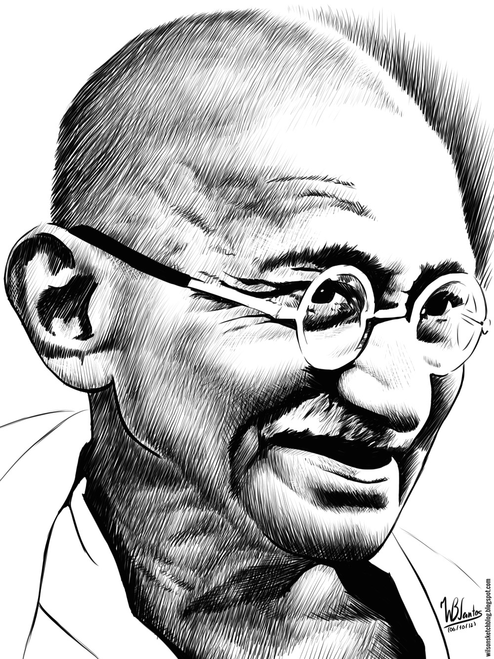 Easy Drawing On Quit India Movement Ink Drawing Of Mahatma Gandhi Portraits I Admire In 2019