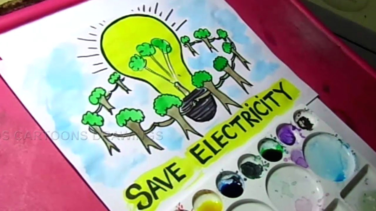 Easy Drawing On Save Energy Draw A Poster Elita Mydearest Co