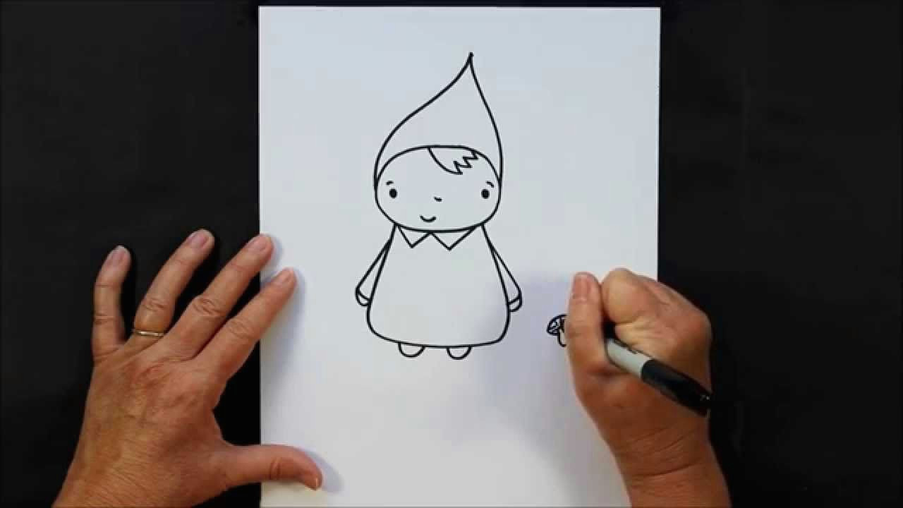 Easy Drawing On Your Hand How to Draw A Garden Gnome Step by Step Easy Drawing Tutorial Art